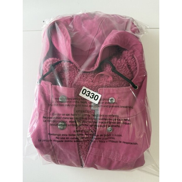 Carhartt Jacket Womens XL Pink Sherpa Canvas Work Barn Chore Coat hood Vest - Picture 14 of 14